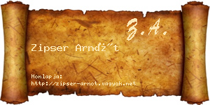 Zipser Arnót névjegykártya